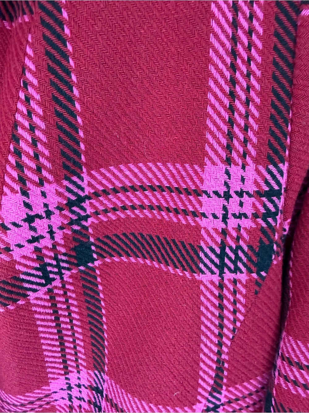 Nine West Red and Pink Plaid Single-Button Blazer - Picture 2 of 4